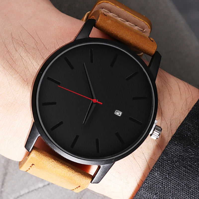 Reloj deportivo masculino de cuero para hombre