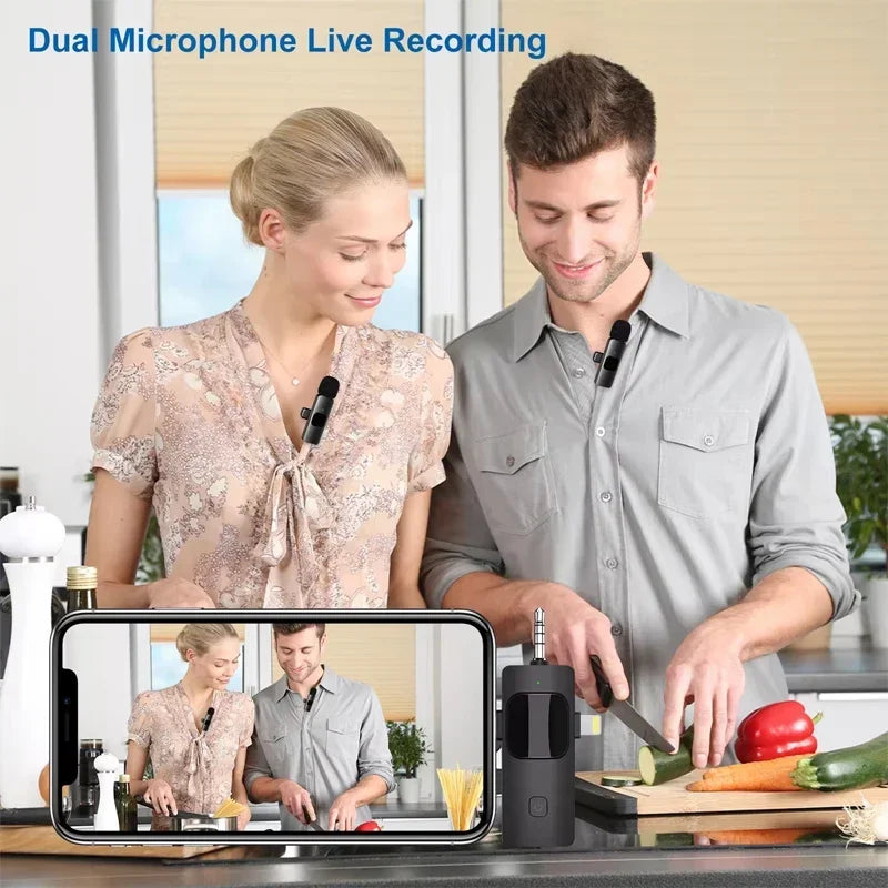VIKEFON 3 in 1 Professional Wireless Lavalier Microphones for iPhone, Android and Camera,Microphone for iPad tablet with Noise