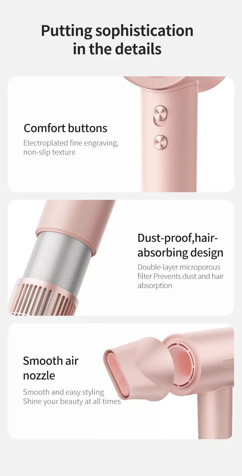 Hair Dryer Professional High-Speed Electric Turbine Hairdry, Low Noise, Constant Temperature And Quick Drying, Suitable For Home