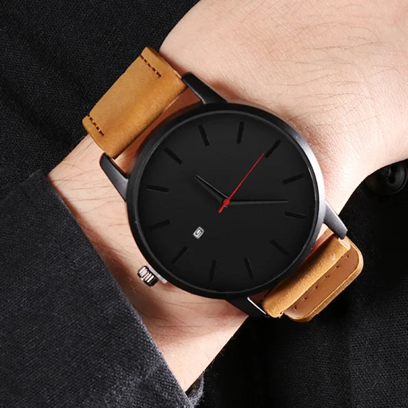 Reloj deportivo masculino de cuero para hombre