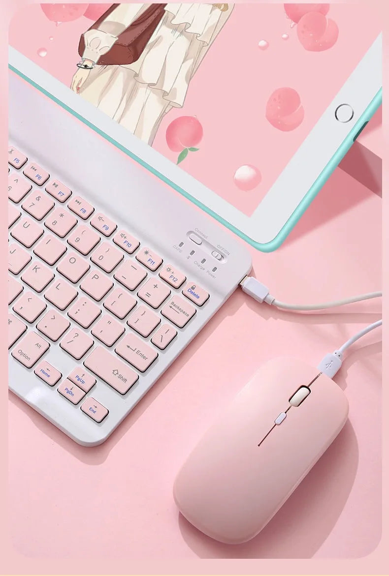 Juego de teclado y mouse Bluetooth recargable delgado para computadora portátil Combo de teclado y mouse inalámbricos USB 2,4G