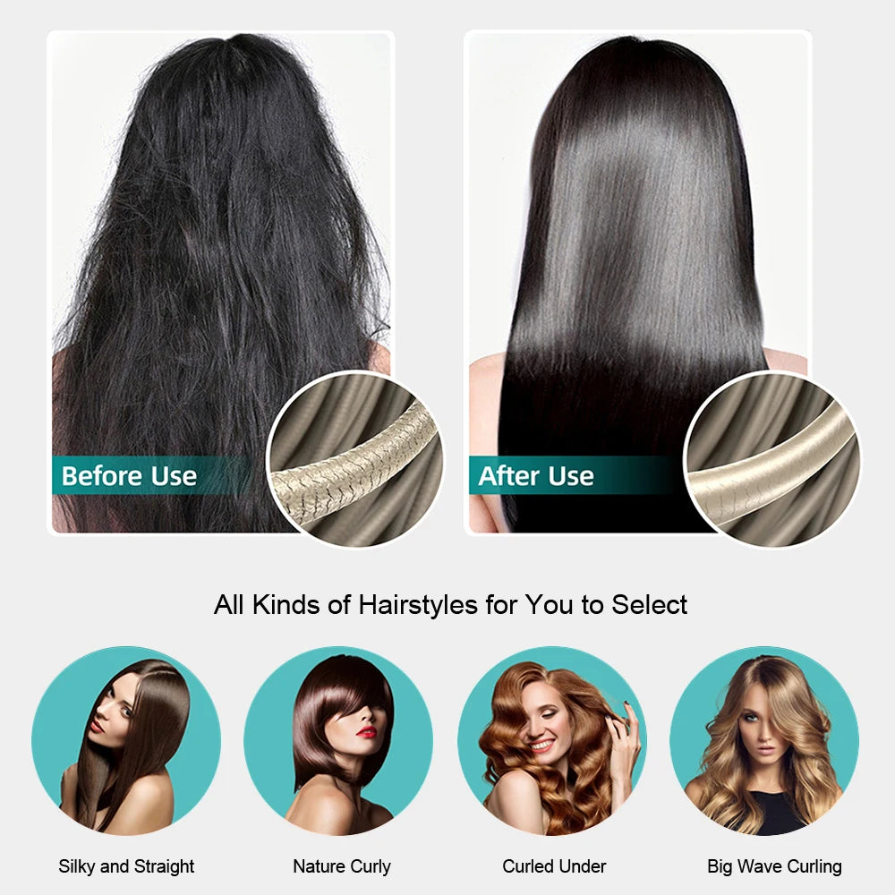 Plasma Hair Straightener Curler Keratin Treatment 260°C 500°F Hair Flat Irons For Frizzy Hair Recovers Damage 110-240V