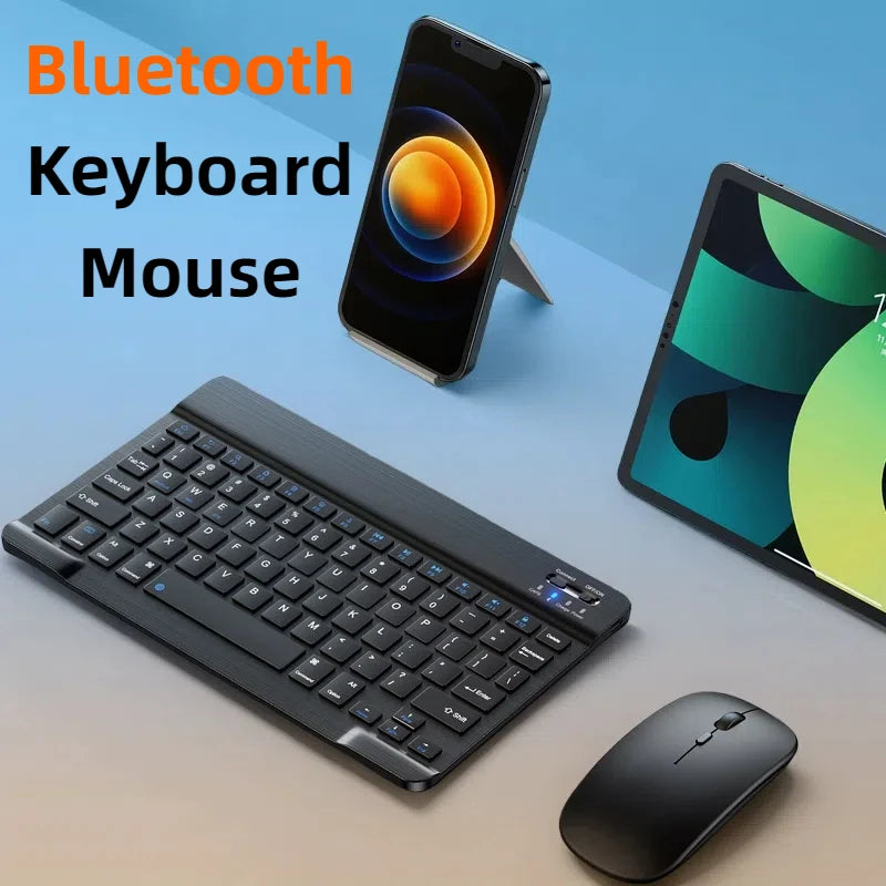 Juego de teclado y mouse Bluetooth recargable delgado para computadora portátil Combo de teclado y mouse inalámbricos USB 2,4G