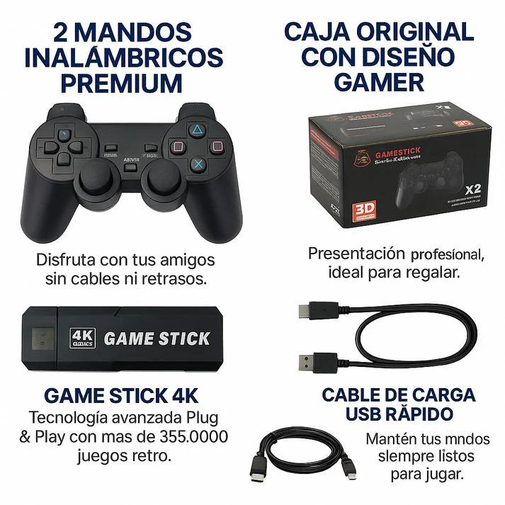 PRÉ-BLACK FRIDAY - Consola Retro Game Stick X2 Plus 4K