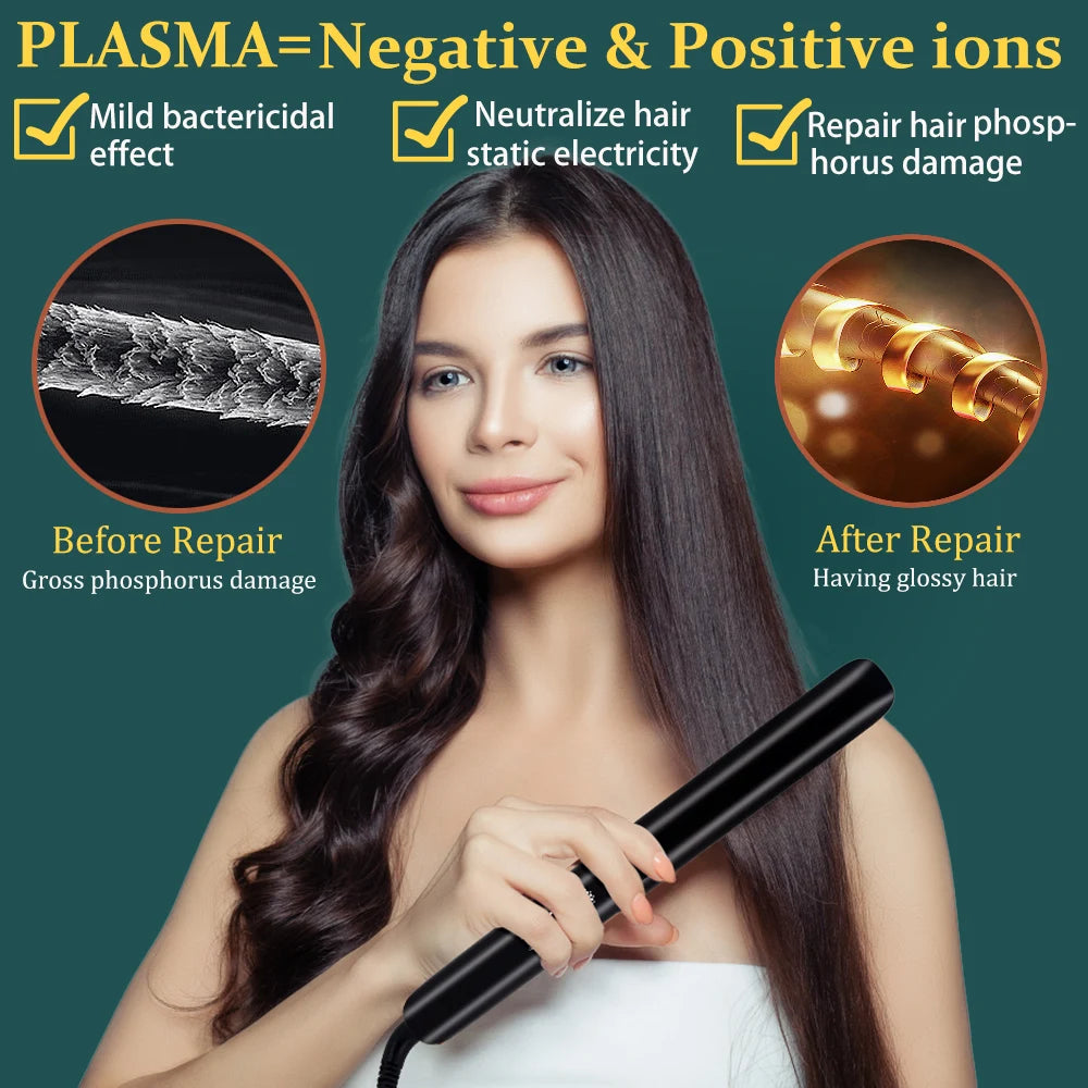 Plasma Hair Flat Iron 500F Hair Straightener Keratin Treatment for Frizzy Hair Recovers the Damaged Hair Irons