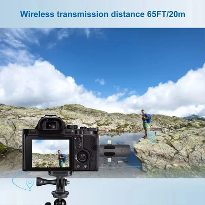 VIKEFON 3 in 1 Professional Wireless Lavalier Microphones for iPhone, Android and Camera,Microphone for iPad tablet with Noise