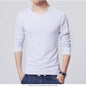2025 MRMT Brand New Men's T-Shirts Long Sleeve Slim Men T-Shirt Young Man Pure Color Tops Tees Shirt O-Neck For Male Boys Tshirt