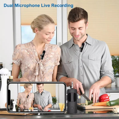 VIKEFON 3 in 1 Professional Wireless Lavalier Microphones for iPhone, Android and Camera,Microphone for iPad tablet with Noise