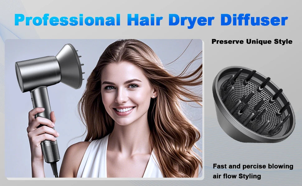 Hair Dryer, 150000 RPM Professional High-Speed Blow Dryer 500 Millions Negative Ionic Care Hair Dryer for Fast Drying, Low Noise