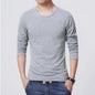 2025 MRMT Brand New Men's T-Shirts Long Sleeve Slim Men T-Shirt Young Man Pure Color Tops Tees Shirt O-Neck For Male Boys Tshirt