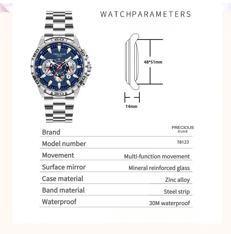 Relogio Masculino Top Business Men's watch Luxury Brand Stainless Steel Wrist Watch Chronograph Army Military Quartz Watches