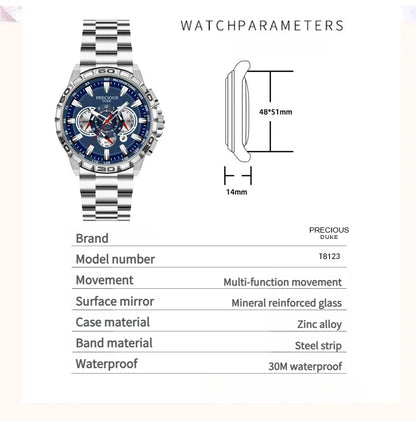 Relogio Masculino Top Business Men's watch Luxury Brand Stainless Steel Wrist Watch Chronograph Army Military Quartz Watches