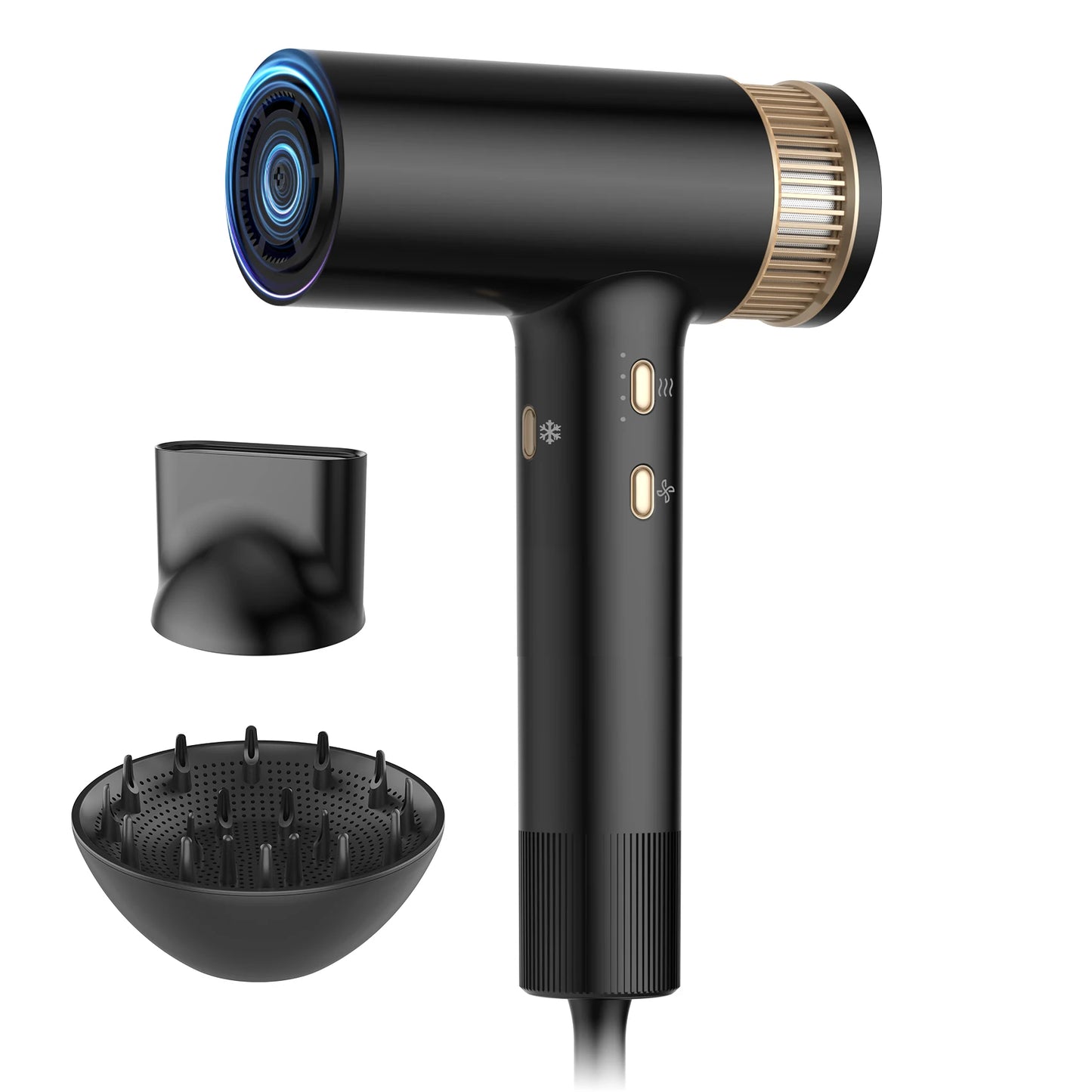 Hair Dryer 110000 RPM High-Speed Brushless Motor Negative Ionic Blow Dryer Thermo-Control Hair Dryer with Diffuser and Nozzle