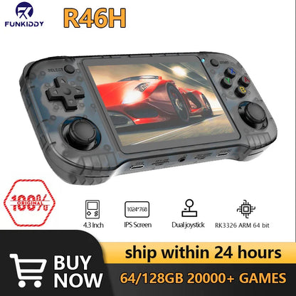 R46H Hand-held Consoles For Playing Video Games 4.2-inch IPS 1024*768 Screen Retro Game Player 3300 mAh 20000+ Games Poket Gifts