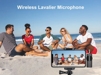 VIKEFON 3 in 1 Professional Wireless Lavalier Microphones for iPhone, Android and Camera,Microphone for iPad tablet with Noise