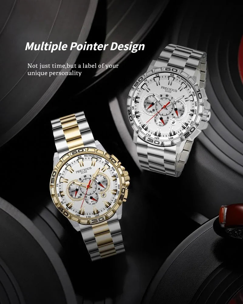 Relogio Masculino Top Business Men's watch Luxury Brand Stainless Steel Wrist Watch Chronograph Army Military Quartz Watches