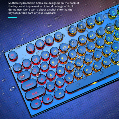 Gamer Keyboard for Dota LOL CS Esports Games Vintage Punk Style Gaming Teclados USB Wired RGB Light Multi Media Office Keyboard