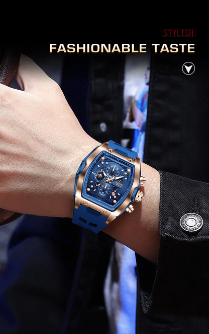 Reloj LIGE para hombre, de lujo, resistente al agua, de cuarzo.