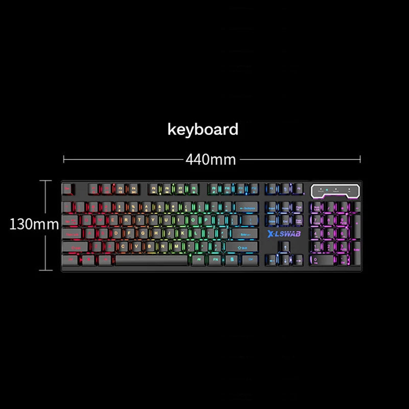 Gamer Keyboard for Dota LOL CS Esports Games Vintage Punk Style Gaming Teclados USB Wired RGB Light Multi Media Office Keyboard