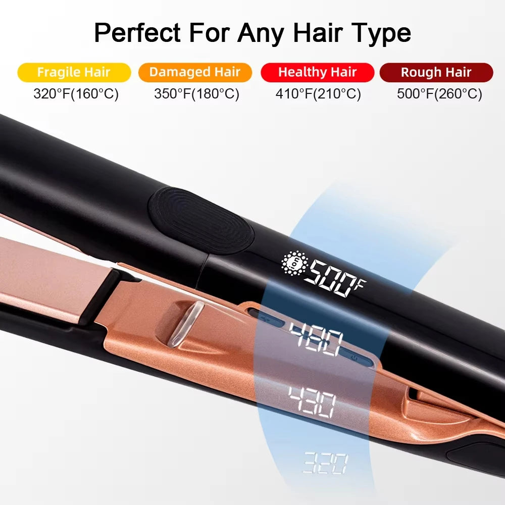 Plasma Hair Straightener Curler Keratin Treatment 260°C 500°F Hair Flat Irons For Frizzy Hair Recovers Damage 110-240V