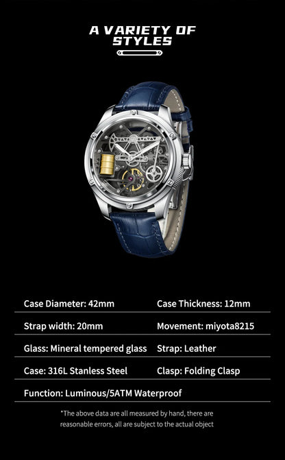 Reloj de hombre Pindu Design con cristal de zafiro