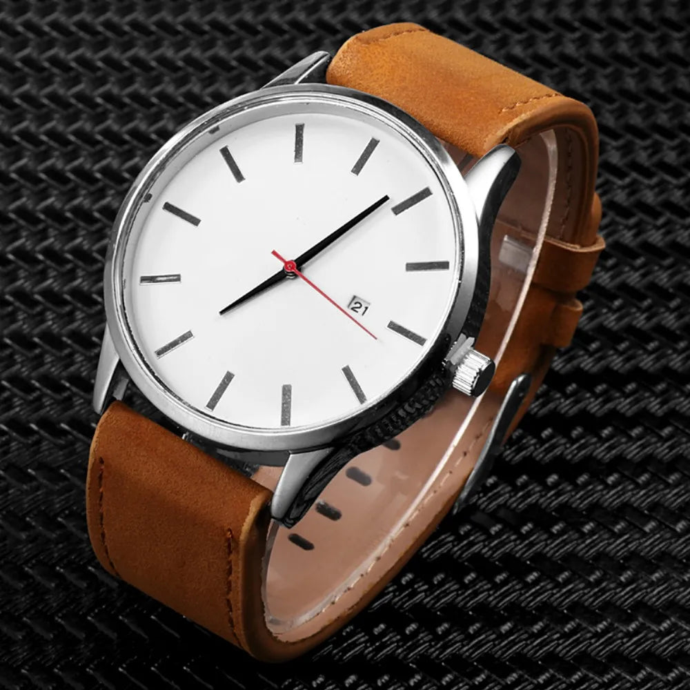Reloj deportivo masculino de cuero para hombre