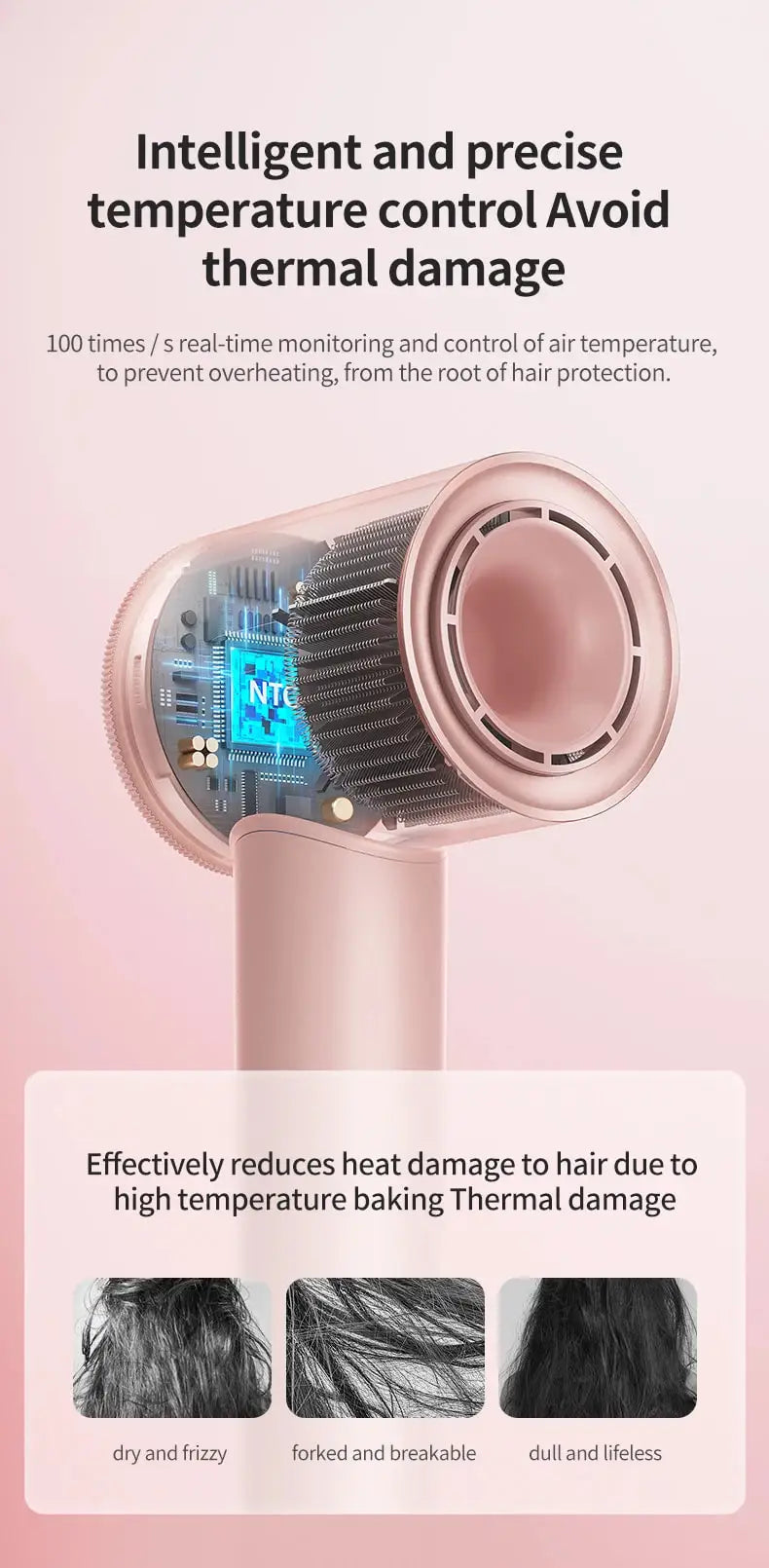 Hair Dryer Professional High-Speed Electric Turbine Hairdry, Low Noise, Constant Temperature And Quick Drying, Suitable For Home