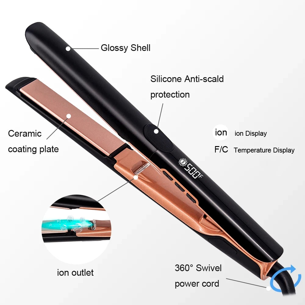Plasma Hair Straightener Curler Keratin Treatment 260°C 500°F Hair Flat Irons For Frizzy Hair Recovers Damage 110-240V