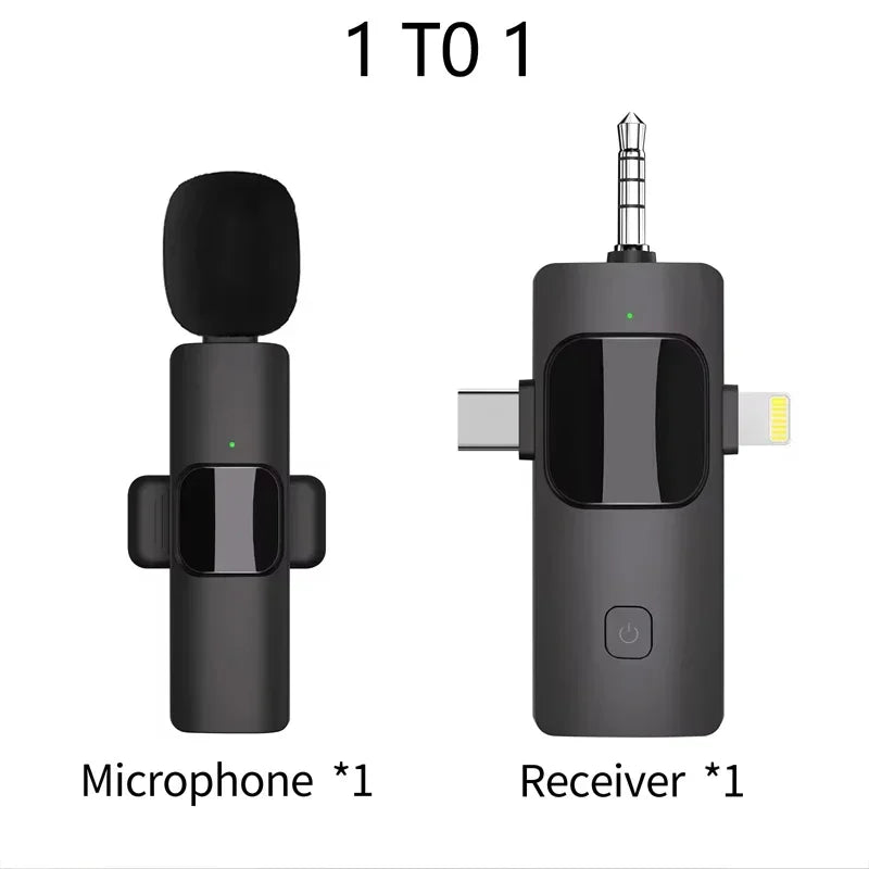 VIKEFON 3 in 1 Professional Wireless Lavalier Microphones for iPhone, Android and Camera,Microphone for iPad tablet with Noise