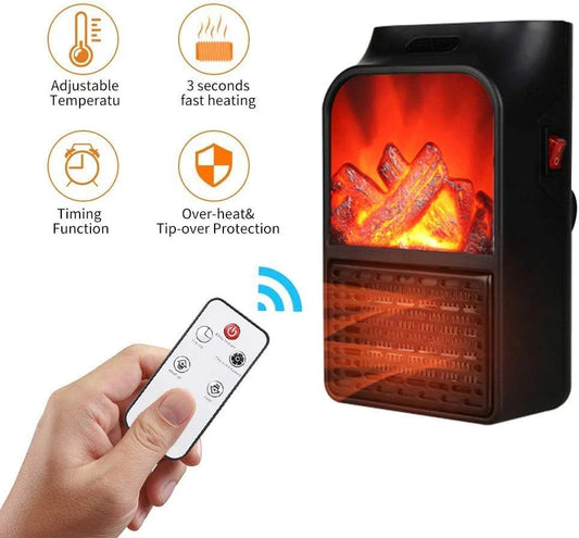 🔥 Calefactor Portátil 1000W™ – Calor Rápido y Ambiente Acogedor 🪵✨