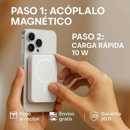 🔋 POWER BANK MAGSAFE 5000MAH – CARGA INSTANTÁNEA POR INDUCCIÓN Y USB, ¡ADIÓS A LA BATERÍA BAJA! 60% OFF HOY⚡