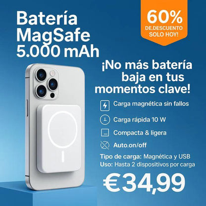 🔋 POWER BANK MAGSAFE 5000MAH – CARGA INSTANTÁNEA POR INDUCCIÓN Y USB, ¡ADIÓS A LA BATERÍA BAJA! 60% OFF HOY⚡