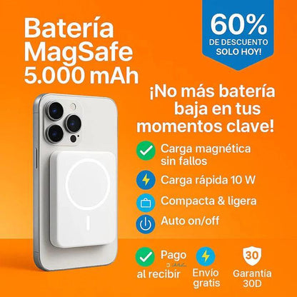🔋 POWER BANK MAGSAFE 5000MAH – CARGA INSTANTÁNEA POR INDUCCIÓN Y USB, ¡ADIÓS A LA BATERÍA BAJA! 60% OFF HOY⚡
