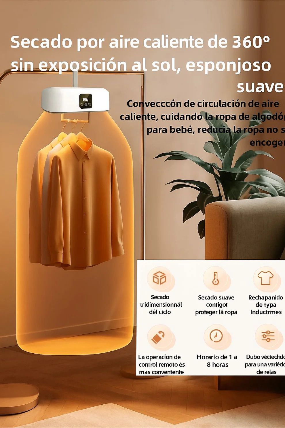 🔥 SECADORA ELÉTRICA PORTÁTIL con temporizador – Adiós a la ropa húmeda del invierno, ¡Seca en minutos sin aumentar tu factura de luz!