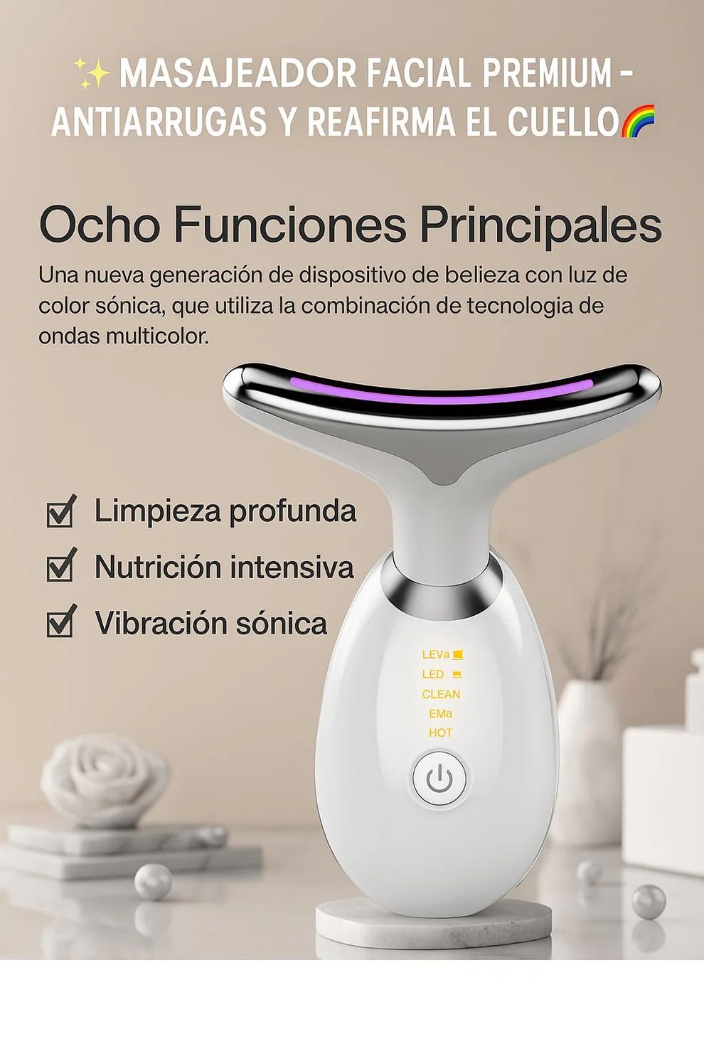 ✨ Masajeador Facial Premium – Antiarrugas y reafirmante de la piel