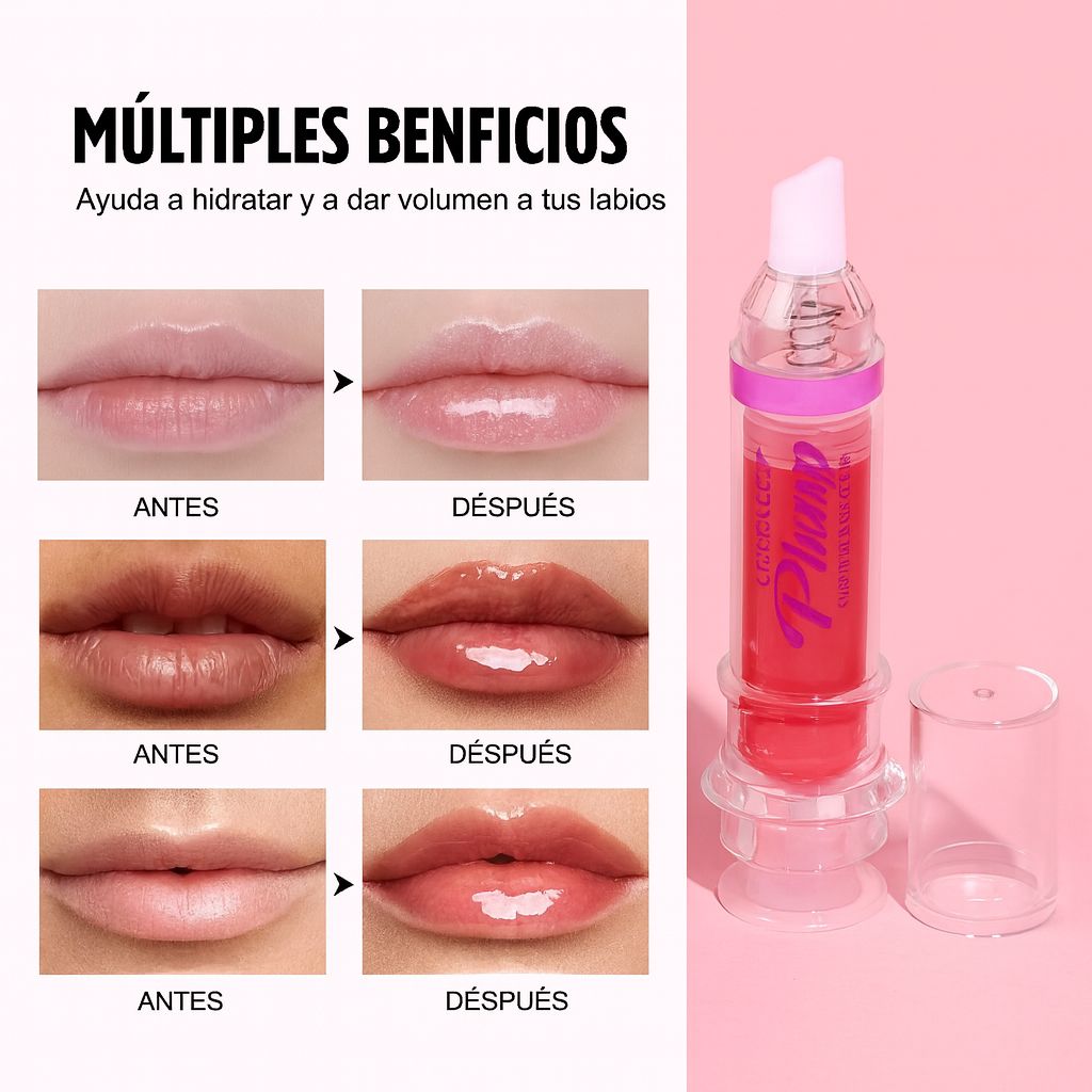 👄 Lip Gloss Voluminizador Instantáneo ¡Labios más carnosos, sensuales y brillantes en segundos! ✨💋