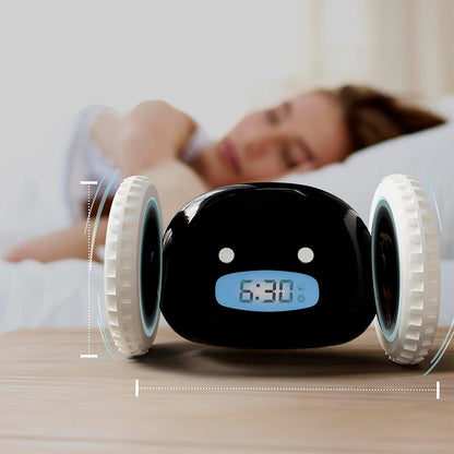 Despertador Digital Inteligente con Ruedas Que Corre Sonido Potente Ruidoso