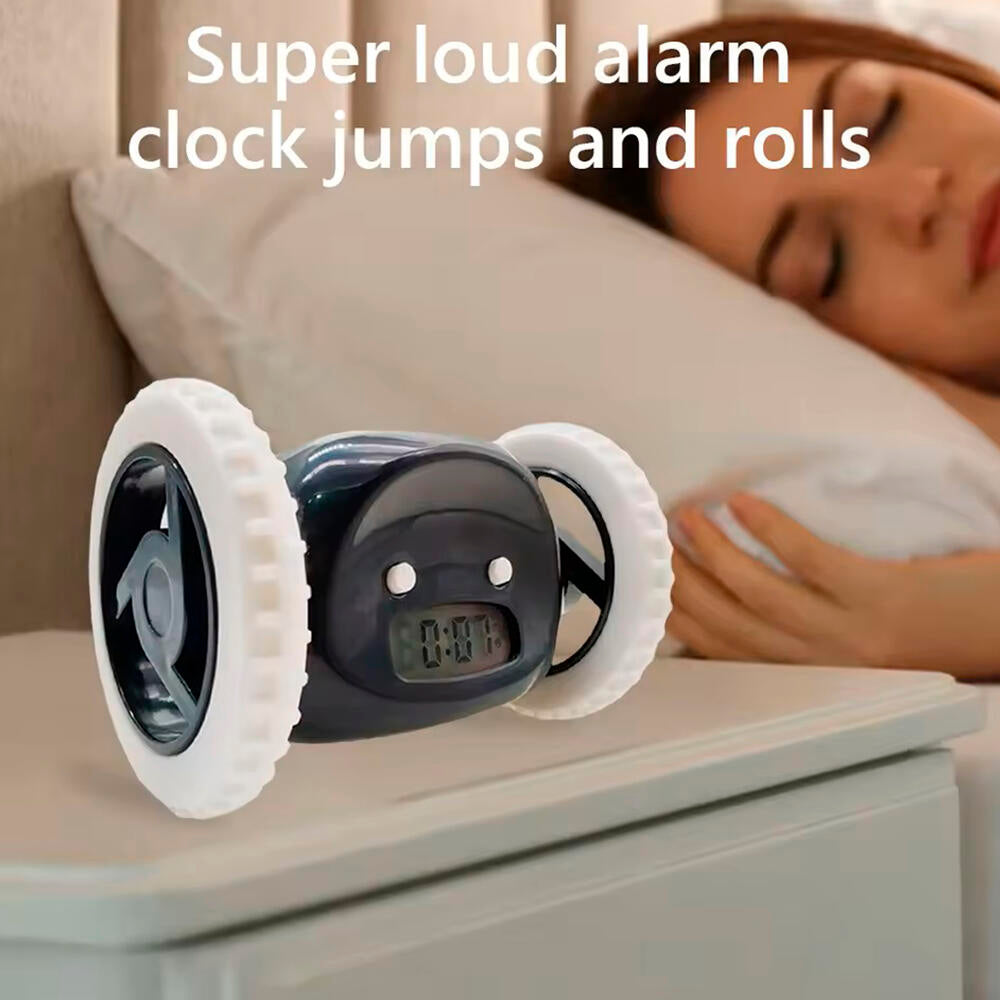 Despertador Digital Inteligente con Ruedas Que Corre Sonido Potente Ruidoso
